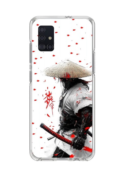 Samsung Galaxy A51 Uyumlu Şeffaf Kılıf Samurai 1 Tasarımlı