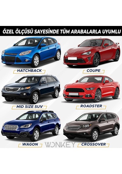 Wonkey - Katlanabilir Metalize Ön Cam Oto Araba Güneşliği, Araç Isı Koruyucu Güneşlik 140x70cm Genel
