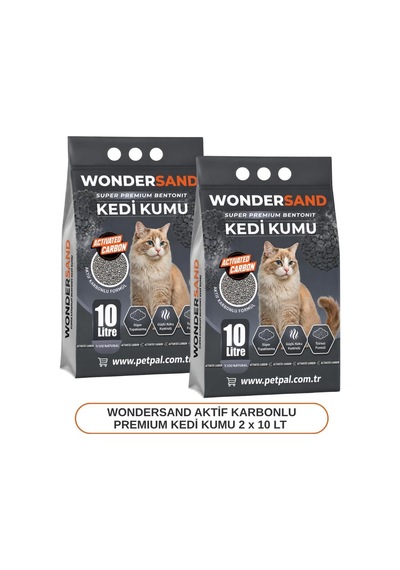 Aktif Karbon Süper Premium Kedi Kumu 10 Lt X 2 Adet