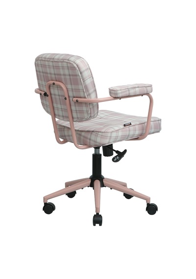Button Ekose Kumaş Ofis Ve Çalışma Sandalyesi Pembe Fuşya Button Ekose Kumaş Ofis Ve Çalışma Sandalyesi Pembe Fuşya