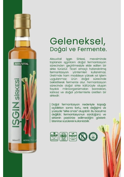 Aksu Vital Işgın Sirkesi 500 Ml - Işkın Kökü Sirkesi - Katkısız, Doğal Fermantasyon