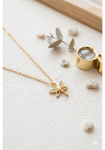 925 Ayar Gümüş Papatya Silver Minimal Şık Yusufçuk Kolye.rose.gold.rodaj Renk Seçeneğiyle