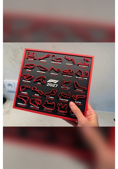 Zeroxo Yarış Pisti Takvimi Duvar Panosu 25x22 Cm Dekoratif Sezon Takvimi