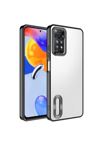 Ekılıf - Xiaomi Redmi Note 11 Pro 5g Uyumlu - Kılıf Kamera Korumalı Logo Gösteren Omega Kapak - Siyah