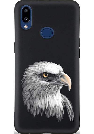 Samsung Galaxy A10s İle Uyumlu Kartal 0214c Tasarımlı Siyah Lansman Kılıf Çok Renkli