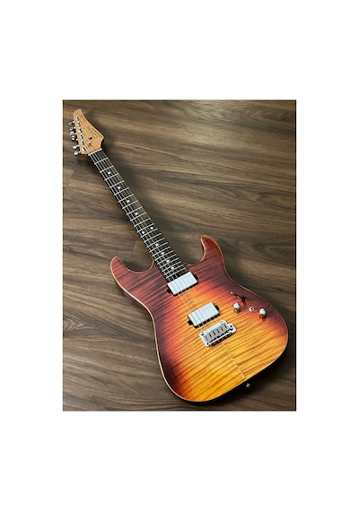 Soloking Ms-1 Custom 22 Hh Mod Flat Top With Fishman Fluence İn Fire Wakesurf With Rosewood Fb W/gig