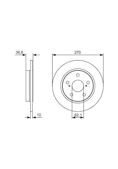 Toyota Corolla Uyumlu Arka Fren Diski 1.4 Dizel D4D 2007-2012 Bosch