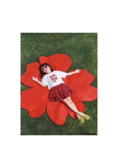 Poala Kids Bonjour Crop Etekli Takım Kırmızı