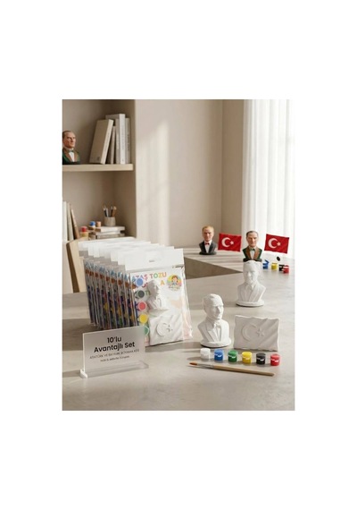 10 Lu Atatürk Ve Türk Bayrağı Boyama Seti Taş Boyama 10lu Set - 931405883
