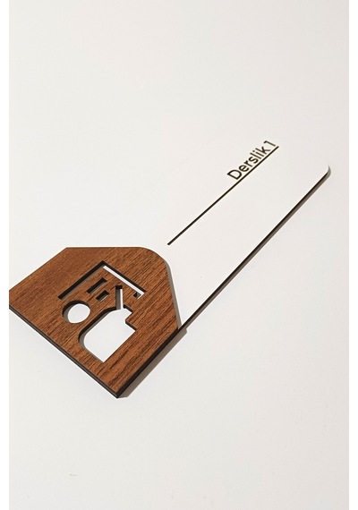 Sınıf Ve Derslik Kapı Tabelası Mdf Okul Yönlendirme Levhası 19x7 Cm Çift Katmanlı