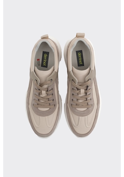 Derinet Hakiki Deri Erkek Sneaker Kum Beyaz Kum Beyaz Derinet Hakiki Deri Erkek Sneaker Kum Beyaz Kum Beyaz