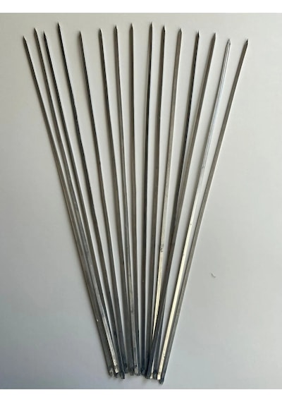 Mobilreyon 10 Adet Galvanizli Kuşbaşı Şişi, Yassı Kebap Şiş 60cm