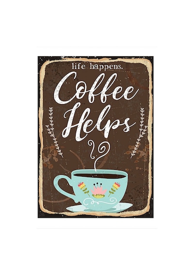 Bedeko Hayat Olur Kahve Yardımcı Olur Mdf Poster 50 Cm X 70 Cm