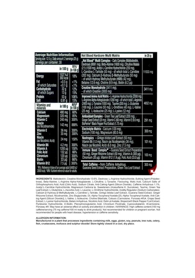 Scıtec Hot Blood Preworkout Hardcore 375 Gram