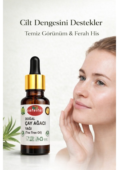 Safvital Çay Ağacı Yağı 20 Ml Cilt Dengeleyici Bakım Yağı Temiz Görünüm Ve Ferah His İçin