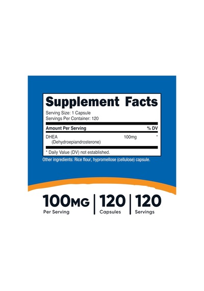 Nutricost Dhea 100mg 120 Caps - Gluten Free, Soy Free, Non-gmo