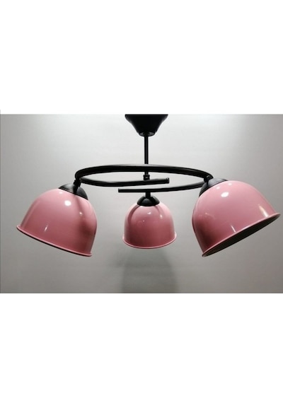 Riolight Modern Üçlü Pembe Başlık Genç,Çocuk,Yatak Odası Metal Sa