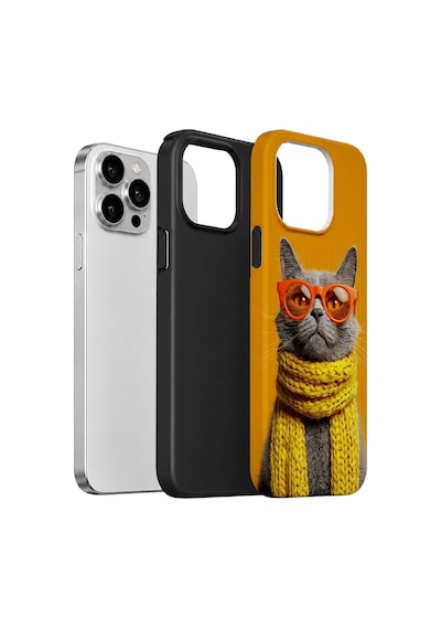 Velvoria Valestra Sari Atkılı Kedi Apple iPhone Uyumlu 12 Pro Darbe Korumalı Kılıf Valestra Select - Sari Atkılı Kedi