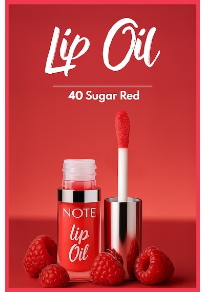 Note Cosmetique Lip Oil Nemlendirici ve Parlatıcı Dudak Bakım Yağı - 40 Sugar Red - Kırmızı