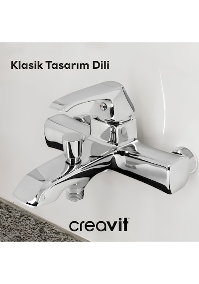 Creavit Avangart Lavabo Banyo Eviye Bataryası 3'lü Set AG1500-AG2500-AG8500 Krom