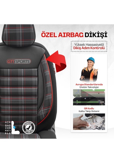 Otom Gti Sports Design Ekstra Destekli Oto Koltuk Kılıfı 553166328
