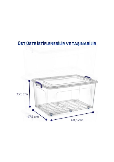 80 Litre Saklama Kutusu Depolama Düzenleme Beyaz