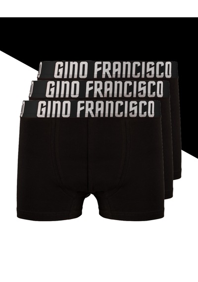 Gino Francisco Erkek Boxer 3'lü Paket Pamuklu Mood Serisi Premium Kutulu Set Siyah