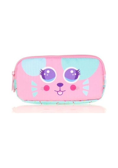 Kaukko Kids 3 Bölmeli Kalem Çantası Cute Face Mouse Pembe L8145