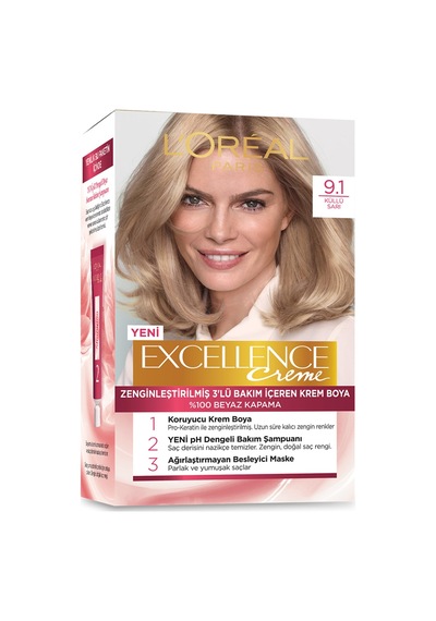 4 Adet L'oréal Paris Excellence Creme Saç Boyası - 9.1 Sarı Küllü