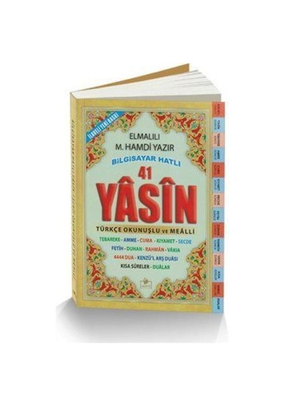 41 Yasin Bilgisayar Hatlı Türkçe Okunuşlu Ve Mealli Çanta Boy