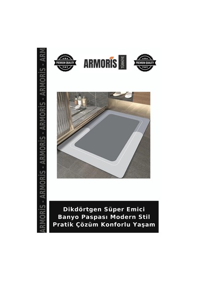 Dikdörtgen Süper Emici Banyo Paspası Modern Stil Pratik Çözüm Konforlu Yaşam Dİğer