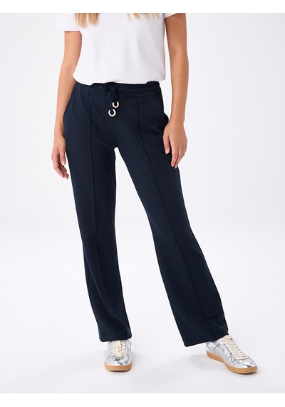 Faik Sönmez Relax Önü Dikiş Detaylı Wide Leg Fit Örme Pantolon W27pnt034 Uw27pnt03420 Lacivert