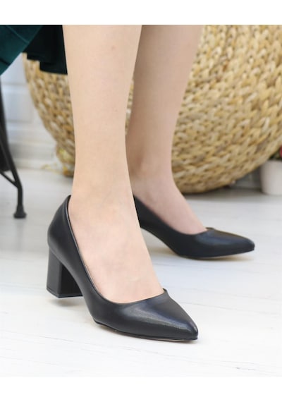 Nesil Shoes Bln 410 Siyah Kumaş Günlük Topuklu Kadın Ayakkabı-siyah Kumaş Siyah Kumaş