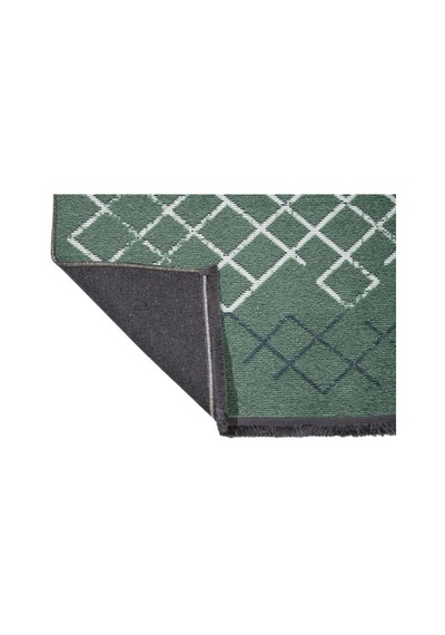 Bespoky Geometrik Modern Halısı Dijital Baskı Kaymaz Yeşil