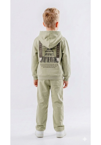 Xo Kids Erkek Çocuk 2li Kombin Takmı 8-14 Yaş Set0429 Yeşil
