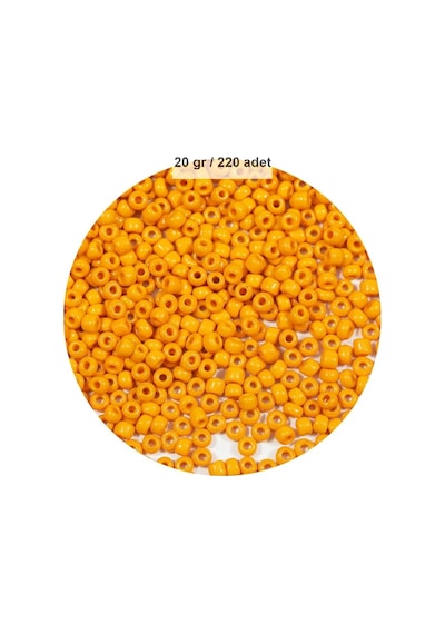 Turuncu Renk 4 Mm Yaklaşık 220 Adet/20 Gram Cam Boncuk Oya Yazma Bileklik Ve Kolye