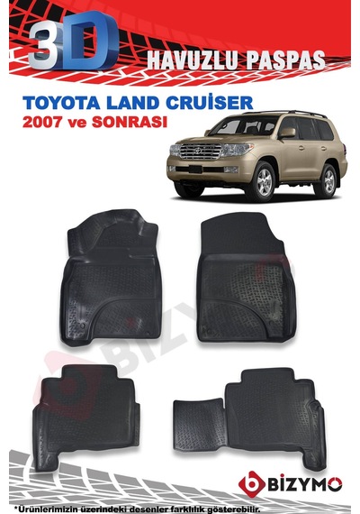 Toyota Uyumlu Land Cruiser 2007 Ve Sonrası 3D Paspas Takımı Bizymo