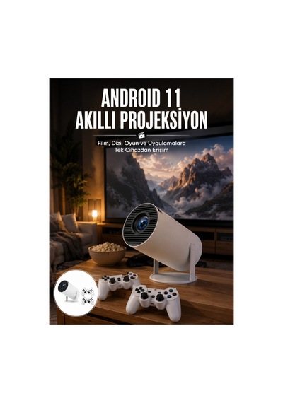 4k Wireless Çift Kollu Kumandalı Oyun Projeksiyonu Retro Video Oyunu Yeni Nesil Çok Renkli