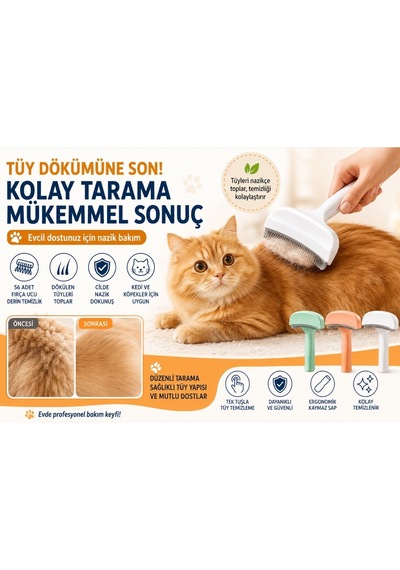 Nw Nessiworld Metal Uçlu Evcil Hayvan Tüy Toplama Tarağı