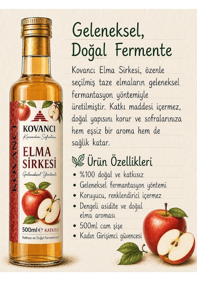 Elma & Alıç Sirkesi %100 Doğal Katkısız Fermente Sirke Geleneksel Üretim