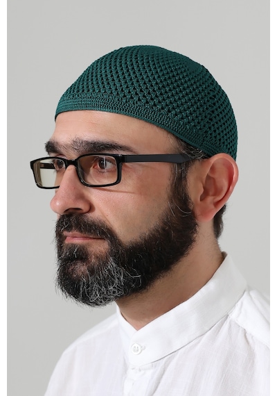 Örme Esnek Orlon Namaz Takke - Yeşil - Smz