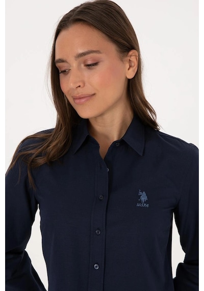 Us Polo Assn. Kadın Lacivert Uzun Kollu Basic Gömlek Vr033lacivert