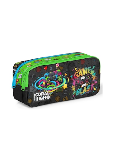 Coral High Erkek Çocuk Oyun Baskılı İki Bölmeli Kalem Çantası/kalemlik 31058 Çok Renkli