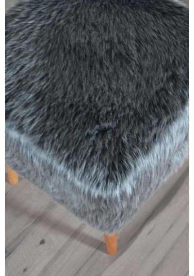 Praga Kare Puf Antrasit Peluş Antrasit Peluş