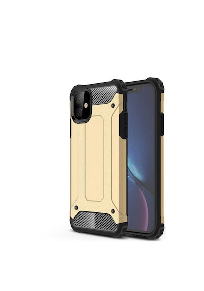 Noktaks - Apple Uyumlu iPhone   11 - Kılıf   Çift Katman Zırh Tank Crash Military Kapak - Gold