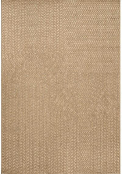 Sisaluna 4443 Bej Jüt Tabanlı Modern Dokuma Kilim Sisal Hasır Halı Bej