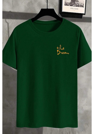 Unisex The Dream Baskılı Tasarım Tshirt Yeşil
