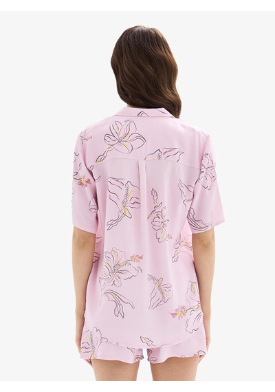 Kadın Pijama Üstü 52022 - Desenli Çok Renkli