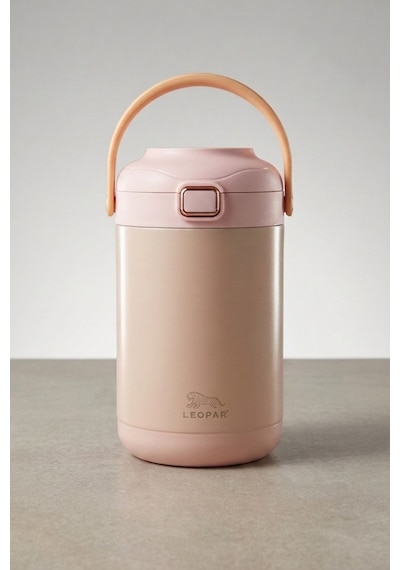 Cooker Leopar 2 Litre Kaşıklı Yemek Termosu Yk1412 Pembe