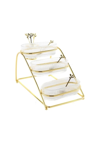 Mikasa Moor Gold 3 Katlı Metal Cam Servis 31x19x20cm P350.824176 Gold